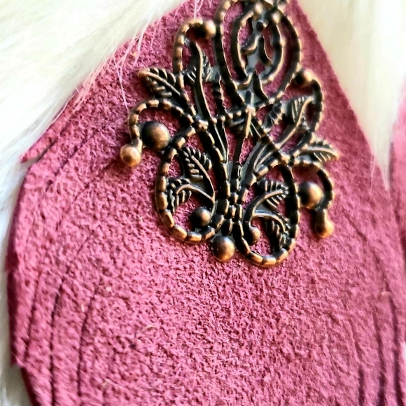 Leather Medallion Earrings - Picture 2 of 2